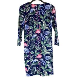 J. McLaughlin Sophia Flamingo Palm Catalina dress, preppy,‎ coastal, Palm Beach